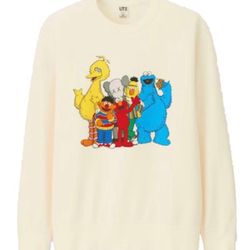 Uniqlo x KAWS Sesame Street Ivory Crew Neck Sweatshirt Unisex