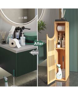 Bamboo Bathroom Storage Cabinet with Door
