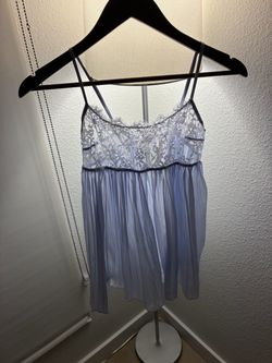 Light Blue Lace Babydoll Cami Top