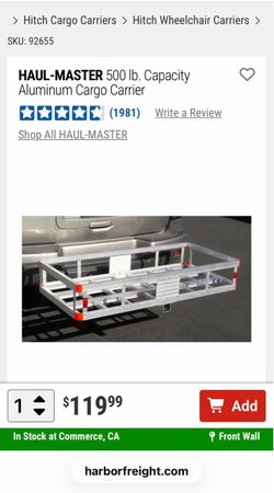 Hitch cargo carrier  500 bl capacity