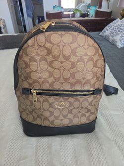 Coach Kenley Women's Backpack Signature Canvas - Khaki/Black