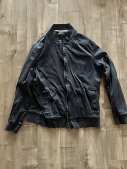 Banana Republic Navy Knit Zip Up Sweater Large