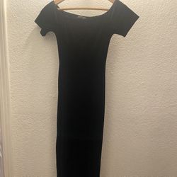 Black Velvet Long Formal Dress Size XS