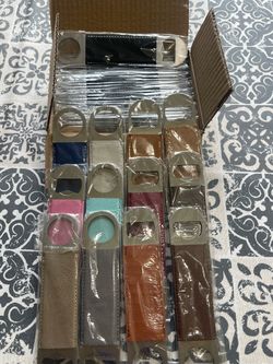 37 Leatherette Bottle Openers Bulk Lot Assorted Colors