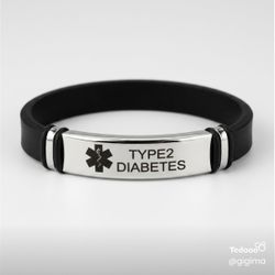 Type 2 Diabetes Medical Alert Bracelet
