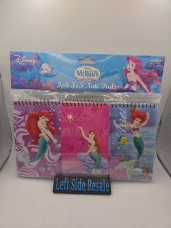 Disney The Little Mermaid 3 Pack 3x5 Note Pads - Brand New Factory Sealed -