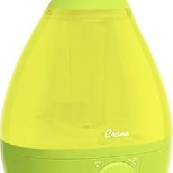 Crane Drop Ultrasonic Cool Mist Humidifier, 1 Gallon Teardrop with Auto Shutoff for Baby Nursery, Bedroom, Office, Plants, Green