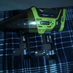 Ryobi Hand Held Vacuum & 2 Batteries 