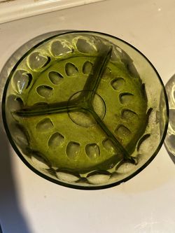 Indiana glass platters set of two mcm