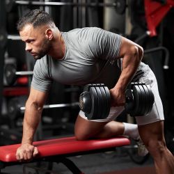Adjustable Dumbbell 25LB with Tray for Workout Strength Training Fitness,