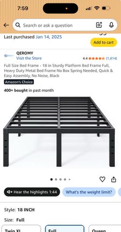 I have this full size bed frame dm if interested
