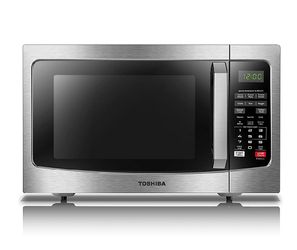 Toshiba EM131A5C-SS Microwave Oven with Smart Sensor, Easy Clean Interior, ECO Mode and Sound On/Off, 1.2 Cu.ft, Stainless Steel