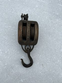 Antique Vintage Double Block And Tackle Pulleys