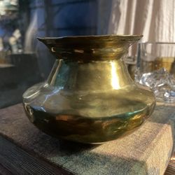 Beautiful Vintage Old Hand Made Small Brass Bowl/short Vase  