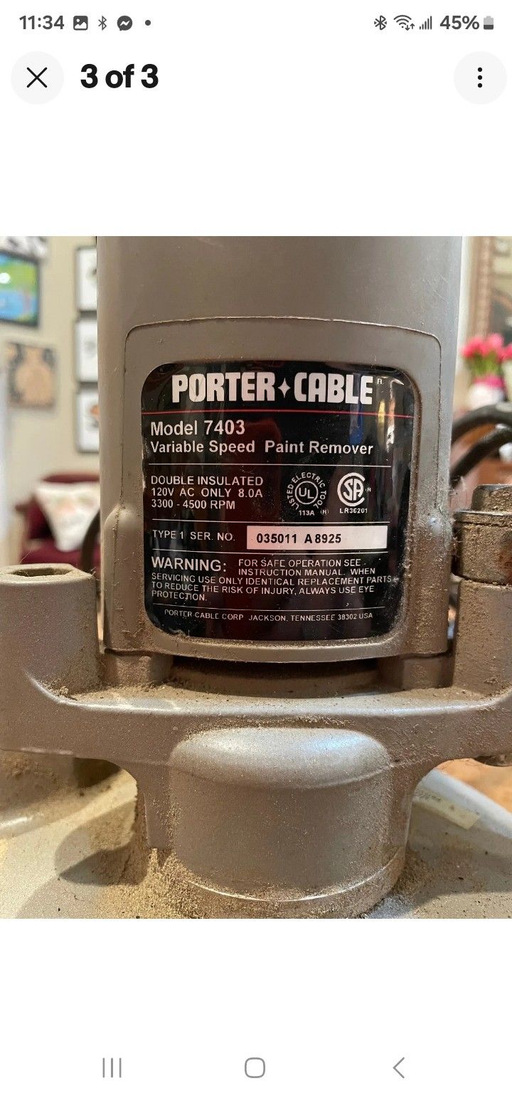 Porter Cable Model 7403 Type-1 Variable Speed Paint Remover - Sander