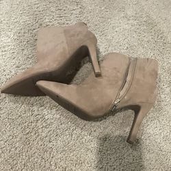 Beige Heel Boots