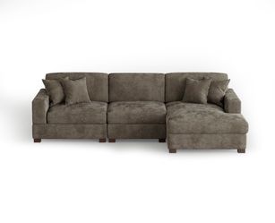 Modern Oversized Chenille Modular Sectional Sofa With Chaise