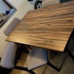 Dining Room Table with 4 Chairs MCM Style 