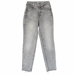 Old Navy Womens 00 Jeans Gray OG Straight High Rise Secret Slim Pockets