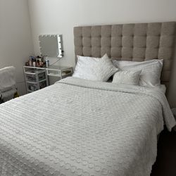 Bed Frame And Mattress (Queen Size)