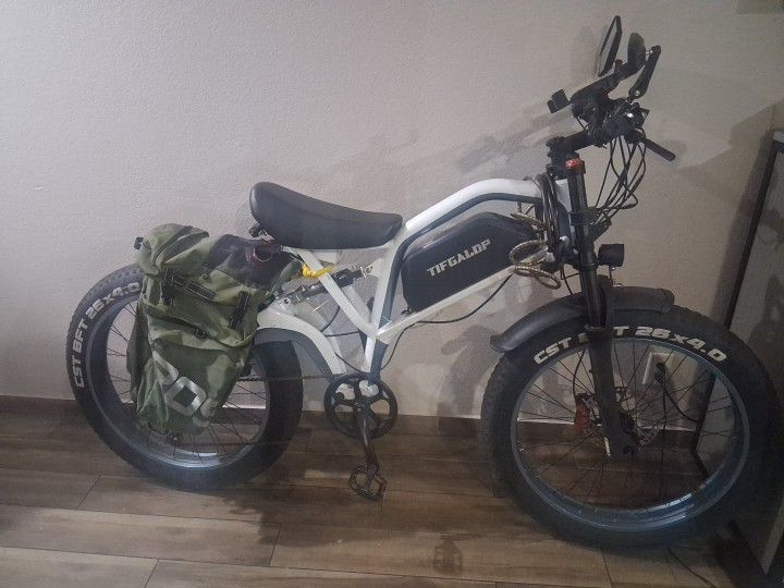 Tifgalop Mountain Electric Bicycle 1500W 26" Fat Tire Dirt E-Bike 52v/23ah 37MPH