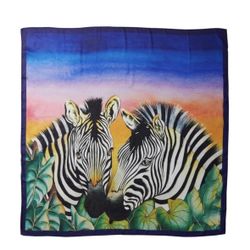 Anuschka Printed Chiffon Satin Square Scarf Wrap in Zebra Sunset