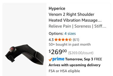 Hyperice Venom 2 Right Shoulder Heated Vibration Massager