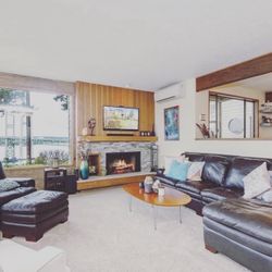 Leather Sectional, Chair And Ottoman By Bassett 