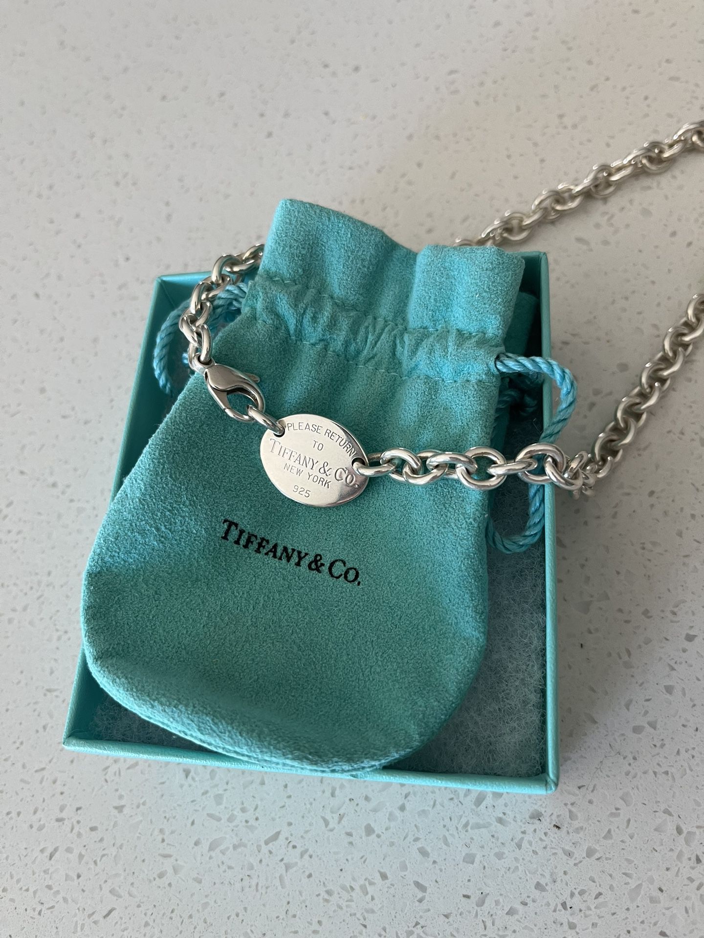 Authentic Tiffany & Co. Oval Tag Necklace