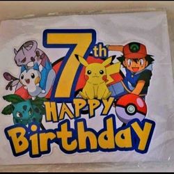 Pokemon 7th Birthday Cake Topper