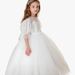 Flower Girl First Communion Baptism Dress