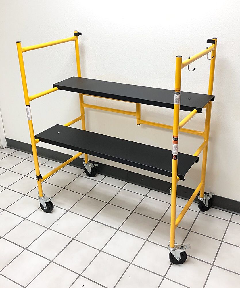 New $55 Heavy Duty Steel Folding Scaffold Step Ladder - 500lbs Capacity 39”x22”x46”