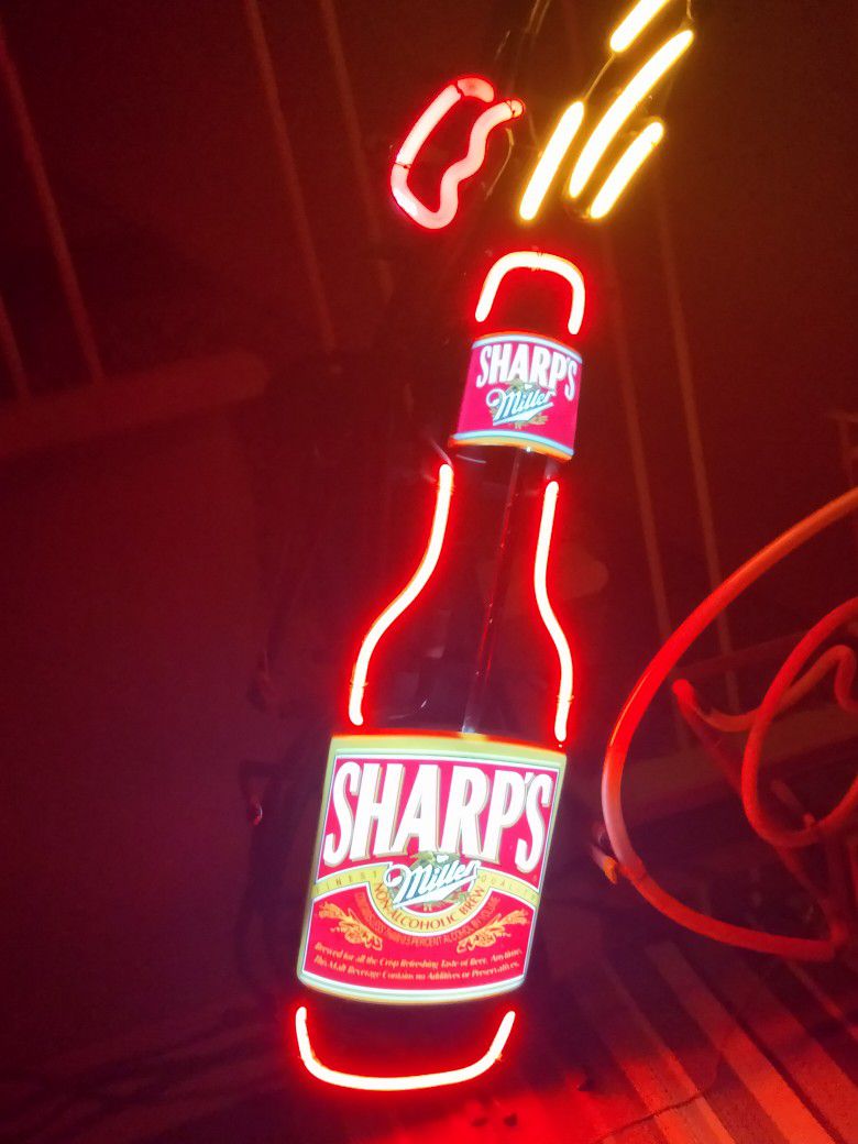 SHARPS BY MILLERS NEON DOUBLE FLASH SIGN