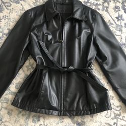 Ladies Black Leather Jacket 