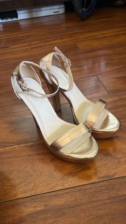 Rose gold high heels