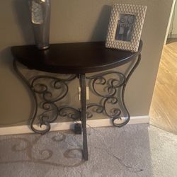 Metal And Wood Side Table