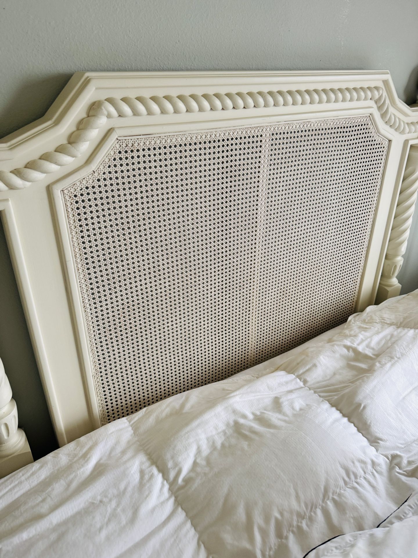 Custom Ratan Headboard In Bone