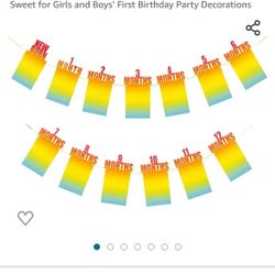 Photo Banner 1st Birthday 12 Months Party