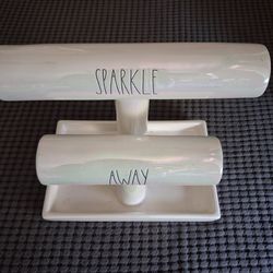 Rae Dunn Artisan Collection Sparkle Away Iridescent Ceramic Jewelry Holder