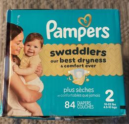 New Pampers Swaddlers Baby Diapers Fragrance Free, Hypoallergenic Sz 2 (10-22 lbs) 84 Count