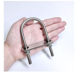 Juego de Pernos en U M8, Pernos en U de 2" (50mm) de Ancho, Pernos en U de Acero Inoxidable 304, con Tuercas, Placa de Pernos y Arandelas