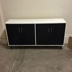 Black And White Wood TV Stand