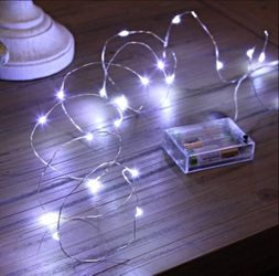 16FT 50 LED Fairy Lights Battery Operated Copper Wire String Lights