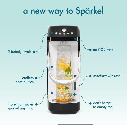 Beverage System Black Sparkling Water Maker
