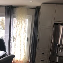 Beautiful  Sheer Crochet Curtains 95” Long /Set Of 2or 4/ivory