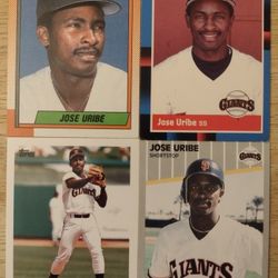 Jose Uribe Baseball Cards Lot Of 4 Mint
