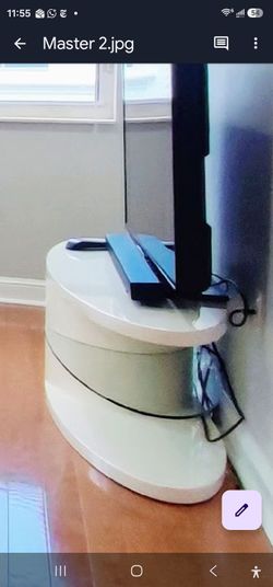 Modern  White Curved Oval TV Stand / Media Unit