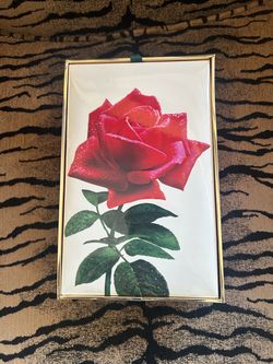 Vintage 1970s Italian Velvet Rose Jewelry / Keepsake Box – Made in Italy