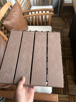 Brown Plastic Tile Floor 38 Pcs 