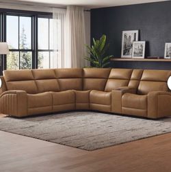 Barcalounger Rowan Leather Power Reclining Sectional – NEW IN BOX 📦 + FREE Delivery Available 🚚
